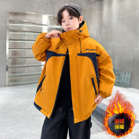 男童秋冬款外套加绒加厚新款儿童痞帅男孩冬季派克服大童冬装
