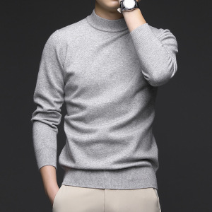 羊毛衫男款含羊毛品质半高领多色韩版青年休闲打底毛衣男