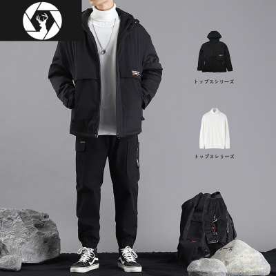 HongZun工装棉衣男士冬季外套2020年新款韩版潮流学生棉袄子冬装棉服套装棉衣