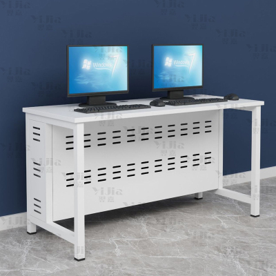 翌嘉 钢架电脑桌培训桌机房电脑桌学习桌课桌 双人位R款