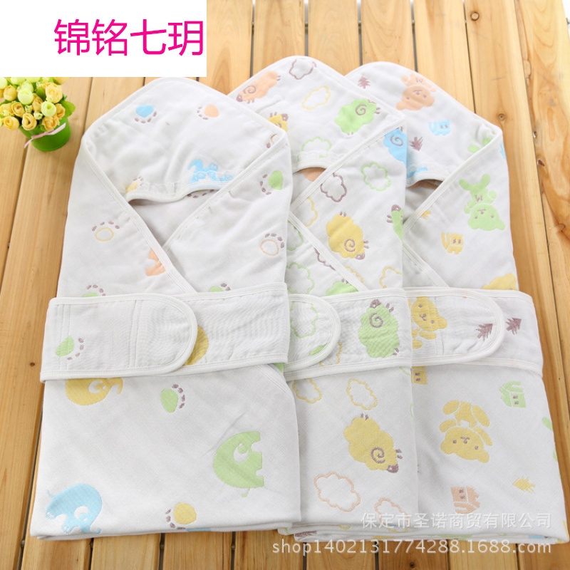 锦铭七玥正品纯棉六层小羊/小象/小熊抱被 婴儿抱毯 空调被 厂价批发
