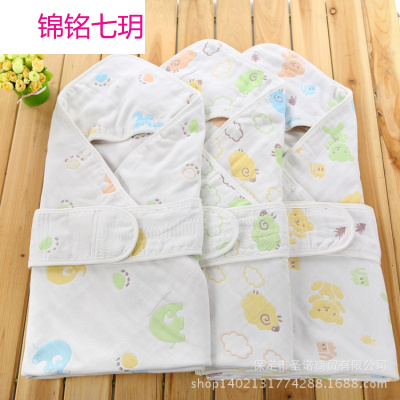 锦铭七玥正品纯棉六层小羊/小象/小熊抱被 婴儿抱毯 空调被 厂价批发