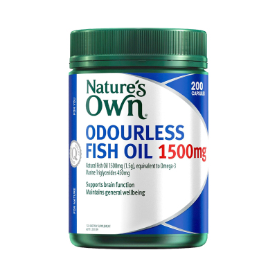 Nature's own 无腥鱼油软胶囊 1500mg 200粒 1瓶 高浓度深海鱼油 中老年日常保健 澳洲进口