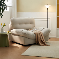 全友家居云朵猫抓绒布懒人沙发卧室客厅书房单人小沙发布艺沙发单椅