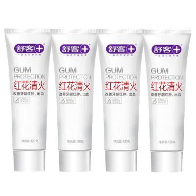 舒客+红花清火牙膏120g * 4