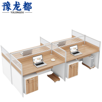豫龙都屏风办公桌四人+柜套