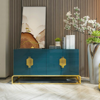 现代简约高档玄关柜轻奢餐边柜厅柜北欧风不锈钢烤漆备餐柜