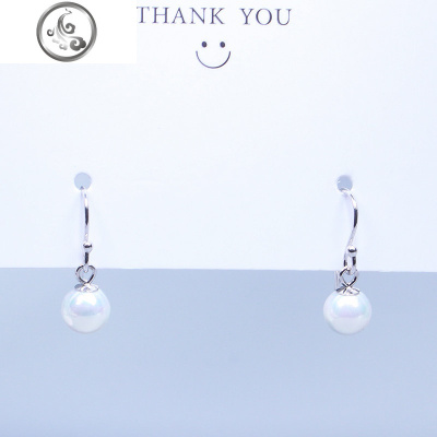 925纯银耳环红色贝珍珠耳钉女2019新款潮气质短款本命年 JiMi