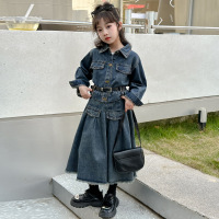 女童牛仔套装秋装新款儿童洋气外套衣服时髦春秋季女孩裙子潮
