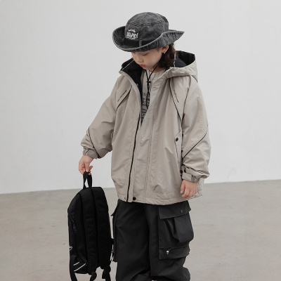 男童冲锋衣三合一秋冬款新款大男孩冬装痞帅冬季儿童工装外套