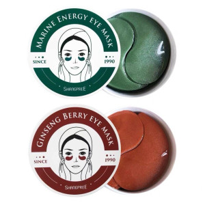 韩国SHANGPREE香蒲丽眼膜贴 红公主红参果+海洋水光绿公主眼膜贴 细纹黑眼圈泪沟补水保湿 两盒组合装60片/盒