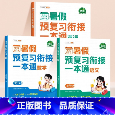 [暑假作业❤️3本]语文+数学+英语 三升四 [正版]2024新版暑假衔接一年级下册二三年级四五六年级语文数学英语人教版