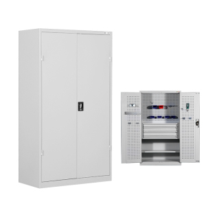 班龙重型工具柜内三抽+挂板灰白色台