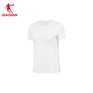 乔丹(QIAODAN) 女款针织短袖T恤衫 夏季速干冰感防晒衣 乔丹白 KHS32251154S