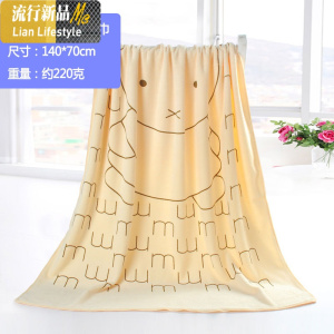 浴巾女家用吸水速干不毛儿童卡通游泳浴巾比棉可爱洗澡大毛巾 三维工匠