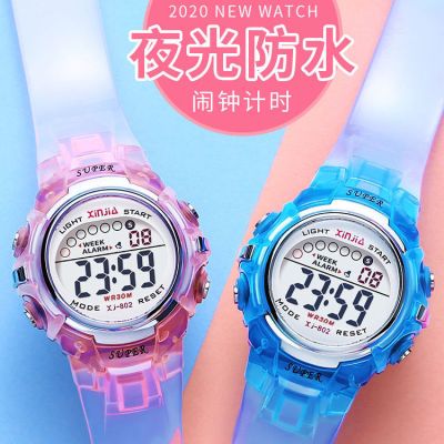 铭侣电子表男女情侣儿童手表女韩版中小学生多功能防水防摔电子表男夜光闹钟可游泳表