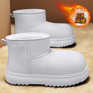 新款冬雪地靴保暖高帮大码东北百搭保暖棉鞋面包鞋加绒短靴男