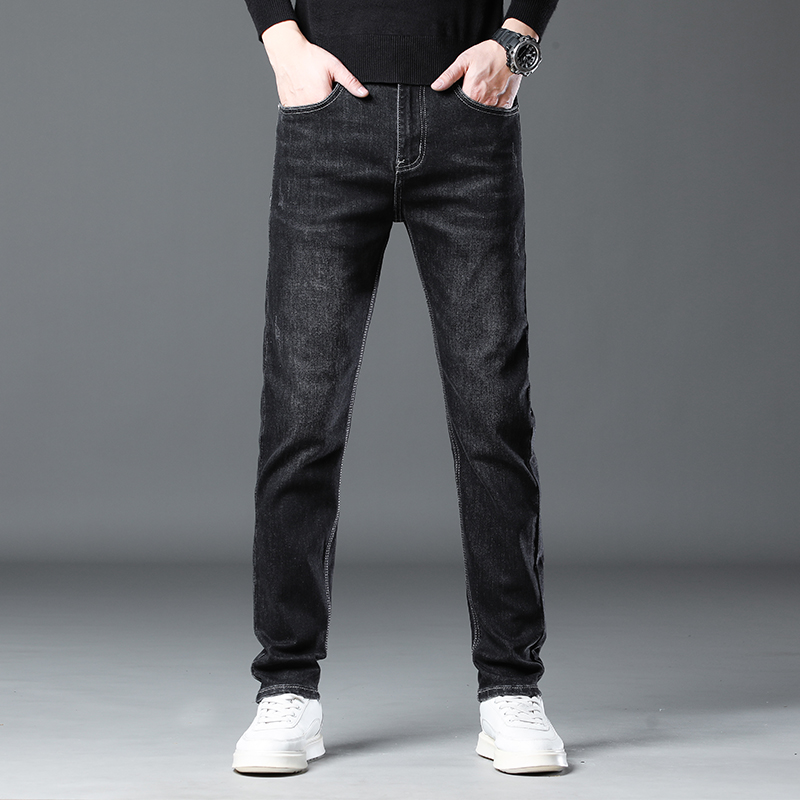 金盾(KIN DON)高端男士牛仔裤秋冬款新款直筒修身弹力裤子休闲商务免烫长裤潮