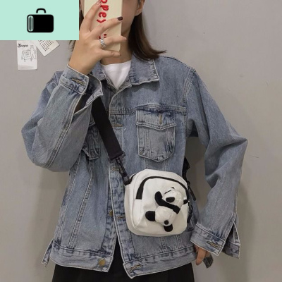 可爱日系女生斜挎包萌少女心ins单肩帆布袋学生党小款熊猫小包包NEWLAKE女斜挎包