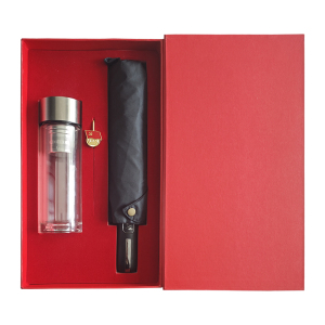 稳帆甄选 双层玻璃杯雨伞礼盒套装350ml T601/套