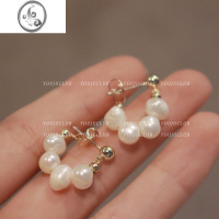 JiMi邮橘-珍珠的优雅 气质巴洛克淡水珍珠耳环高级感蚊香盘耳夹