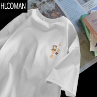 HLCOMAN短袖t恤男2025夏季ins国潮牌休闲百搭港风宽松半袖体恤上衣服