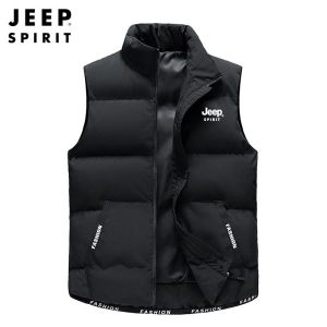 JEEP SPIRIT棉马甲男冬季坎肩外套休闲保暖背心2024秋冬新款