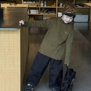 童酷男童冬季新款韩版字母印花宝宝T恤高弹半高领儿童打底衫