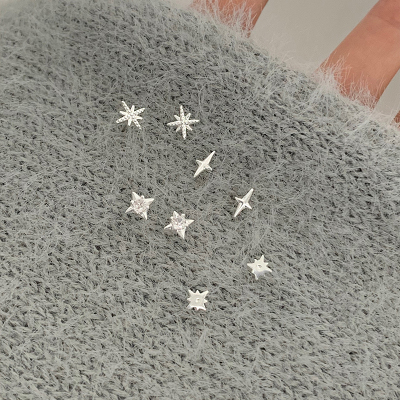 S925纯银锆石星星耳钉女小众个性耳骨钉耳环百搭日常耳饰时尚送女朋友老婆情人节七夕生日礼物