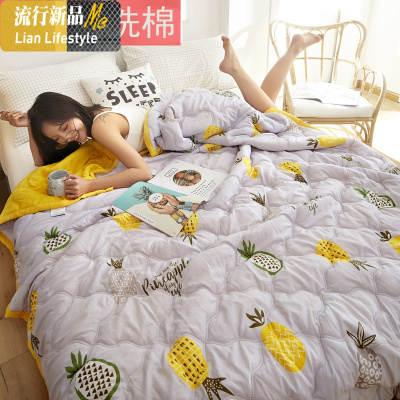 空调被夏凉被薄款水洗棉儿童夏被可机洗夏季学生宿舍单人卡通被子 三维工匠