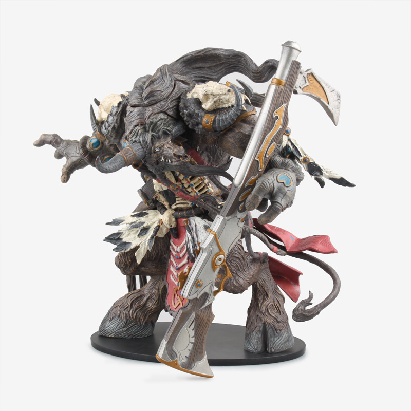 wow魔兽手办恶魔猎手女王巫妖王伊利丹怒风摆件公仔模型周边 牛头人