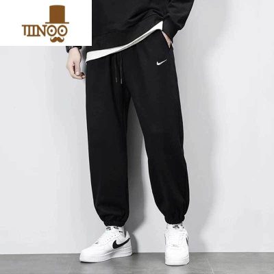 YANXU运动裤男夏季薄款潮流宽松束脚针织卫裤子男士休闲长裤子男