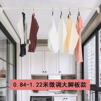 阳台晾衣杆杆式飘窗窗户伸缩晾衣架免打孔顶装家用晒衣杆凉衣 三维工匠 3.6-4.1米32管径标准款送10个防风扣