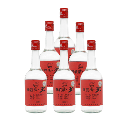 李渡官方旗舰店-李渡高粱酒李渡30粮食白酒浓特兼香型白酒52度500ml整箱6瓶