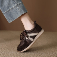 头层牛皮阿甘鞋女2026春季新款休闲百搭透气跑步运动休闲德训鞋