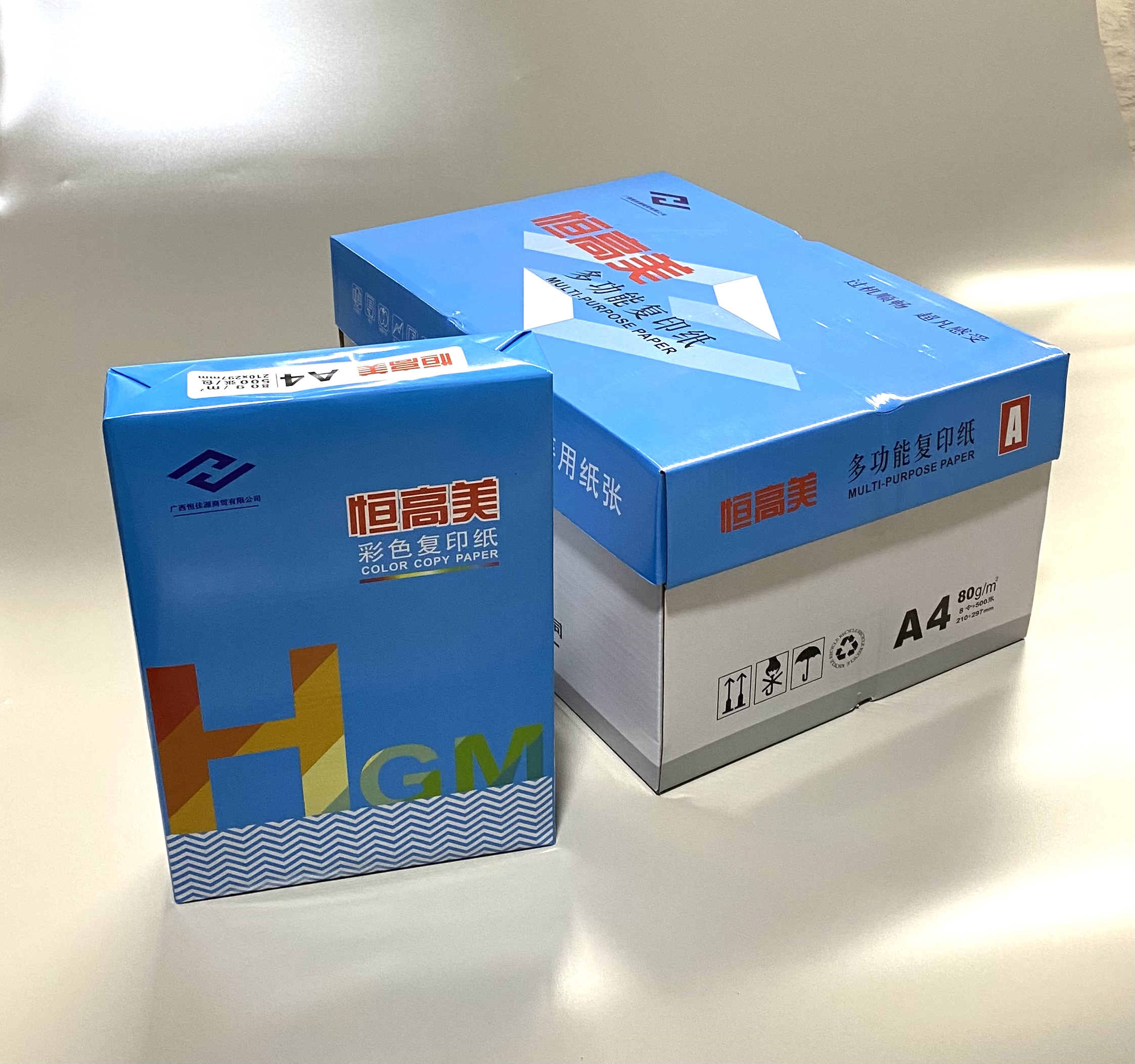 恒高美 大红色、橙红色 彩色复印纸手工折纸彩纸 办公打印用纸 80g-A4-8包装(4000张)