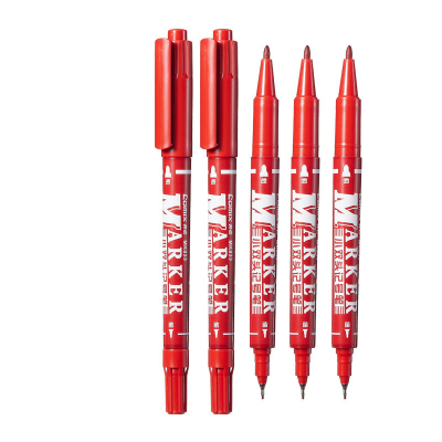齐心 MK833 小双头记号笔 0.5-1.5mm 红