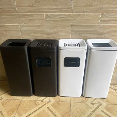 户外大号分类无盖垃圾桶定制金属双桶收纳桶商场酒店桶物业