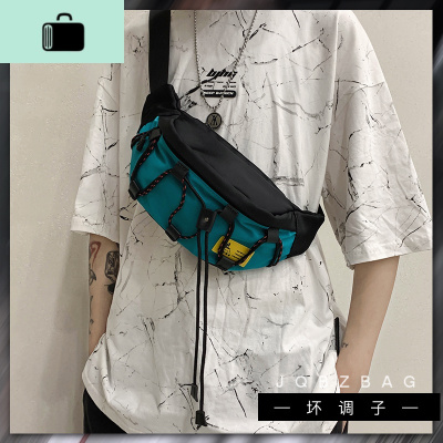 潮牌ins单肩斜跨包日系个性酷酷的小挎包男士工装胸包休闲腰包女NEW LAKE男士单肩包