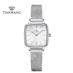 天王表手表 新品小方表石英表轻奢精致方形女表贝母表女士腕表LS31235