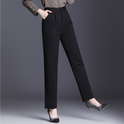 语娄职业西装裤女春夏显瘦加肥加大码直筒长裤宽松高腰西裤胖mm200斤西裤