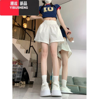 YIBUSHENG松紧腰纯色休闲裤女季新款裤子宽松阔腿裤百搭运动裤小个子短裤