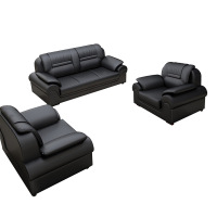 臻远 ZY5110326 办公沙发 商务办公室沙发会客沙发茶几组合牛皮3+1+1