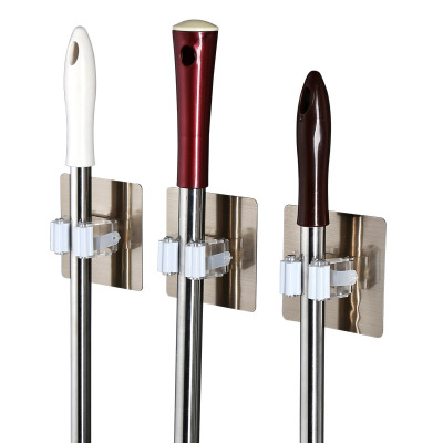 免打孔单个拖把架挂钩卫生间无痕粘钩浴室扫把挂架拖把夹