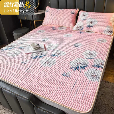 夏季乳胶冰丝凉席1.8m双人床夏季席子三件套1.5米可折叠空调软席 三维工匠凉席/凉枕