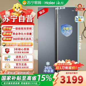 海尔 BCD-519WLHSSEDGM 对开门冰箱 519升极夜灰风冷变频自动除霜独立式
