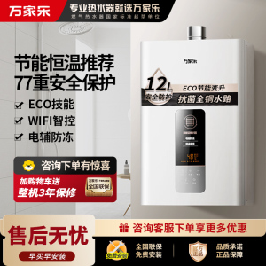 万家乐 12升燃气热水器 恒温智能变升 ECO节能电辅防冻WIFI智控 液化气12DP1