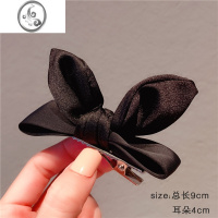 JiMi赫本风黑丝绒蝴蝶结发夹高级感顶夹头饰刘海气质优雅ins一字夹女