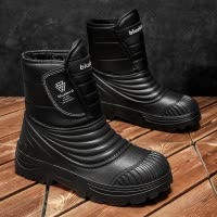秋季新款时尚大码情侣款加绒保暖舒适纯色套脚潮流简约经典雪地靴