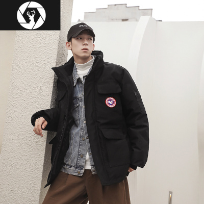 HongZun日系工装棉衣男士韩版潮牌毛领棉服外套冬季宽松大码潮流加厚棉袄棉衣